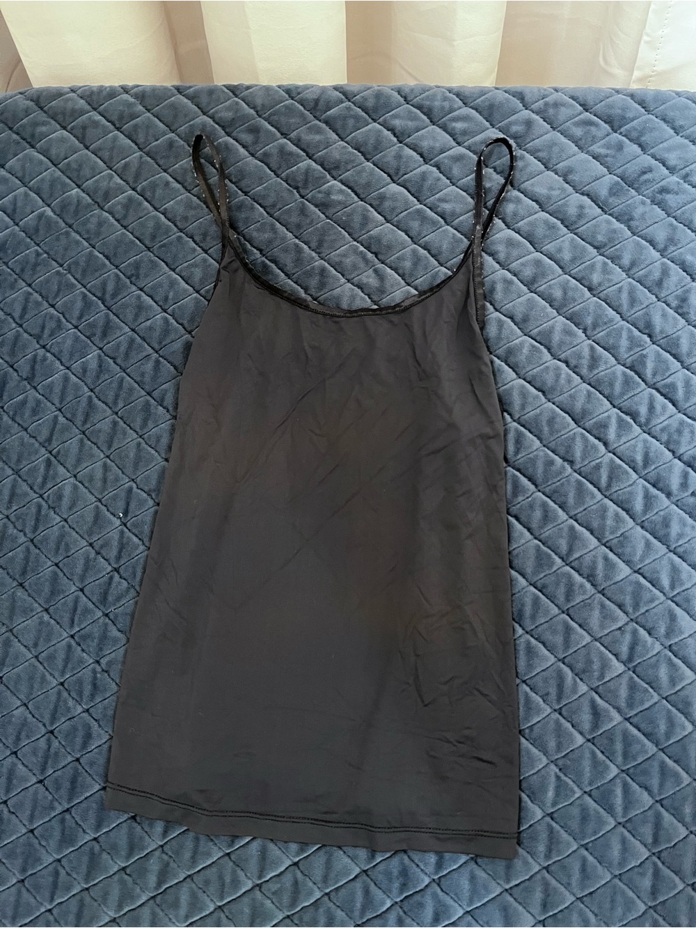 Cherilon Intimates Everyday Black Slip Camisole w/ Thin Straps - Women’s M - Top